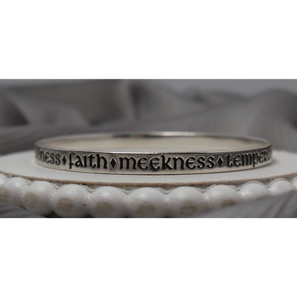 Retired James Avery 925 Fruits Of The Spirit Bangle Bracelet 24.3G / 7in / 5.5mm - Picture 1 of 5